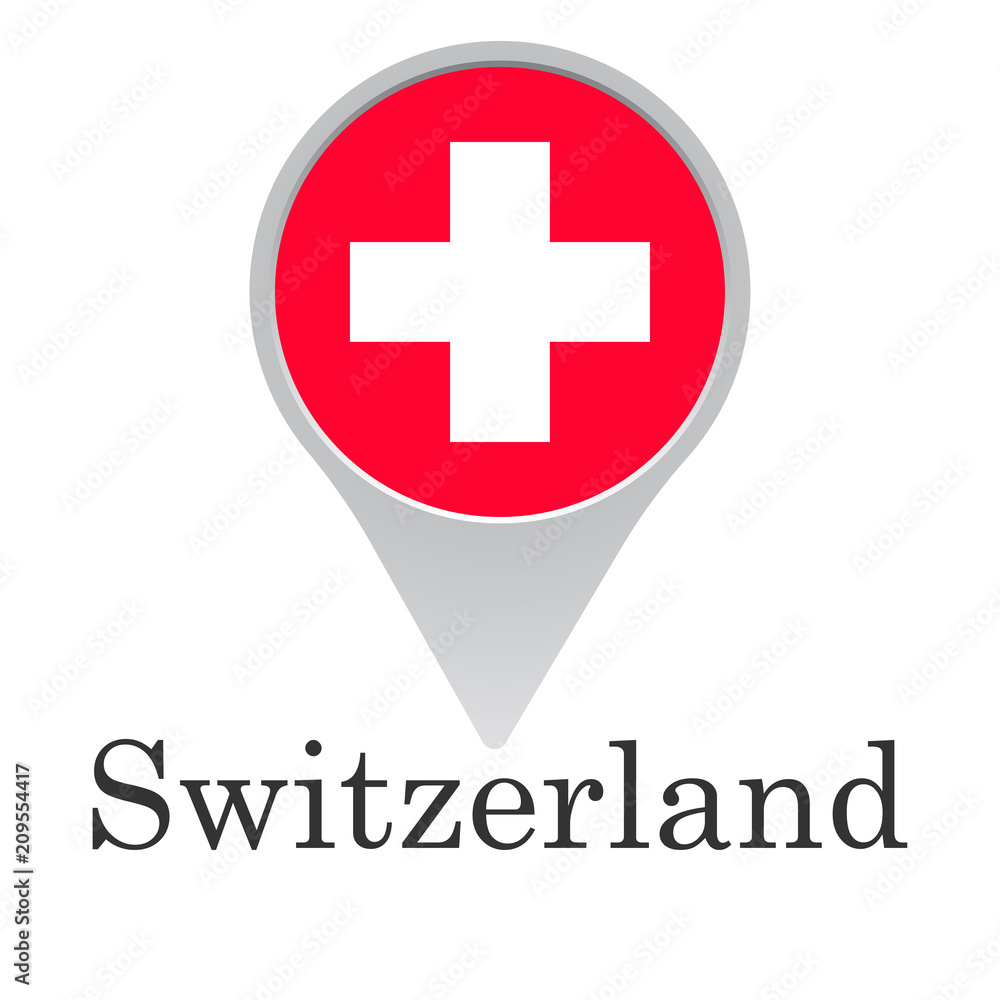 Switzerland flag as a pointer isolated on white background Switzerland flag as a pointer isolated on white background