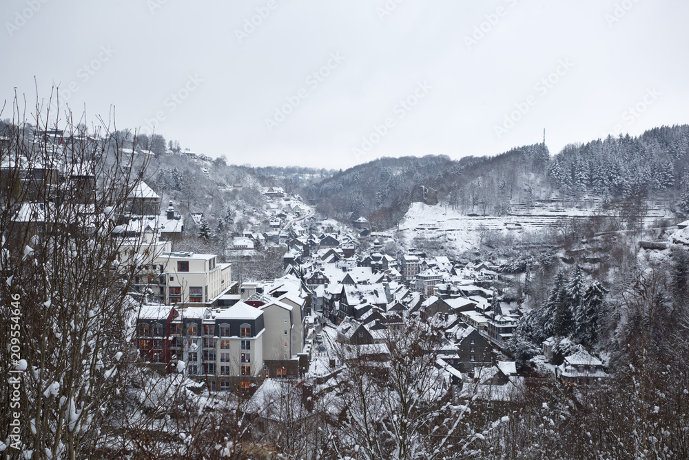 Christmassy Monschau With Snow, Germany