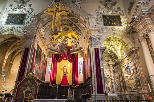 Interior of the Enna Cathedral (Duomo di Enna), Sicily, Italy