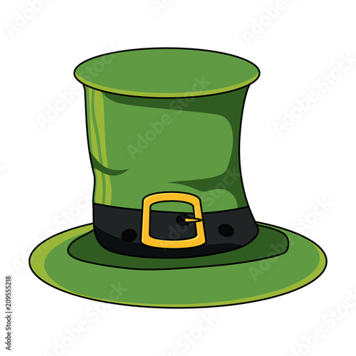 irish top hat over white background, vector illustration