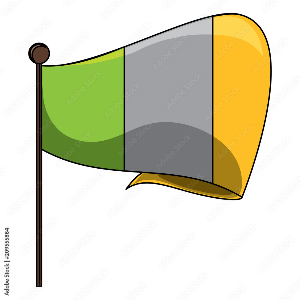 ireland flag icon over white background, vector illustration ireland flag icon over white background, vector illustration