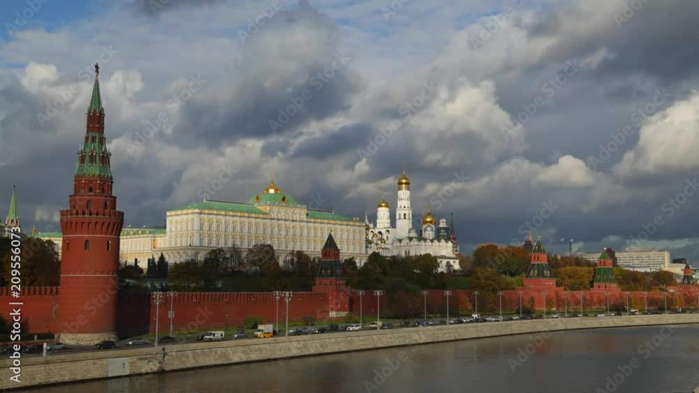 Clouds over the Moscow Kremlin, timelapse Clouds over the Moscow Kremlin, timelapse