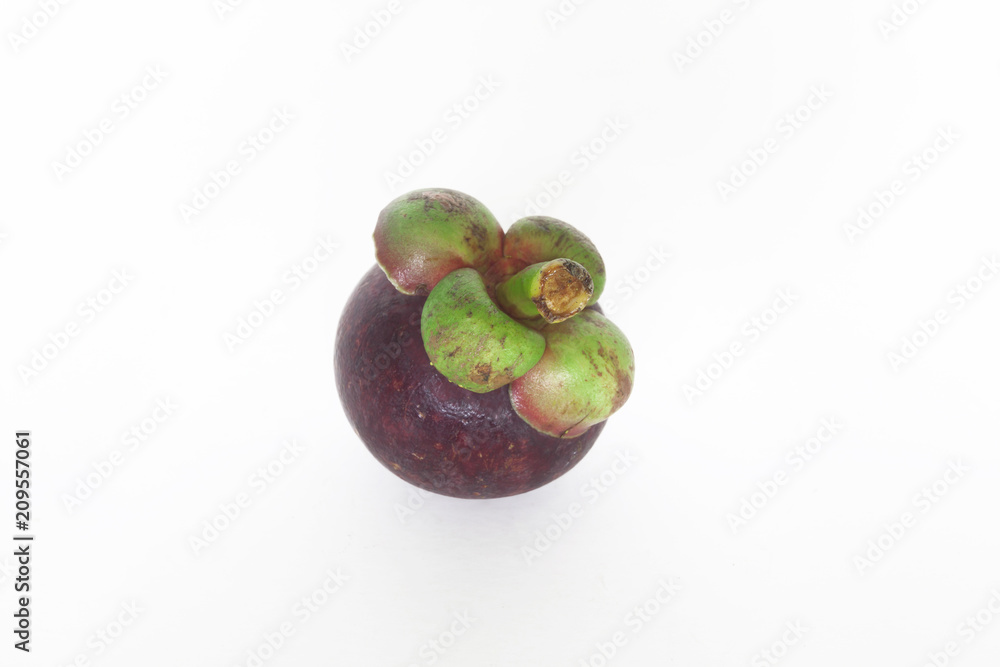 isolate mangosteen on white background, the tropical purple fruit in Thailand. isolate mangosteen on white background, the tropical purple fruit in Thailand.