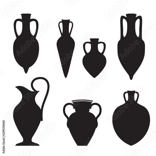 Set or different shape amphoras photo