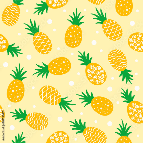 pineapple seamless pattern background. vector illustration.