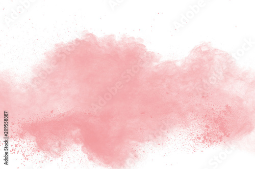 Obraz na płótnie abstract pink powder explosion on white background
