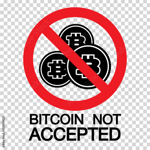 Bitcoin crypto currency no allowed sign of stock market investment trading, Bullish point, Bearish point. trend of graph vector design