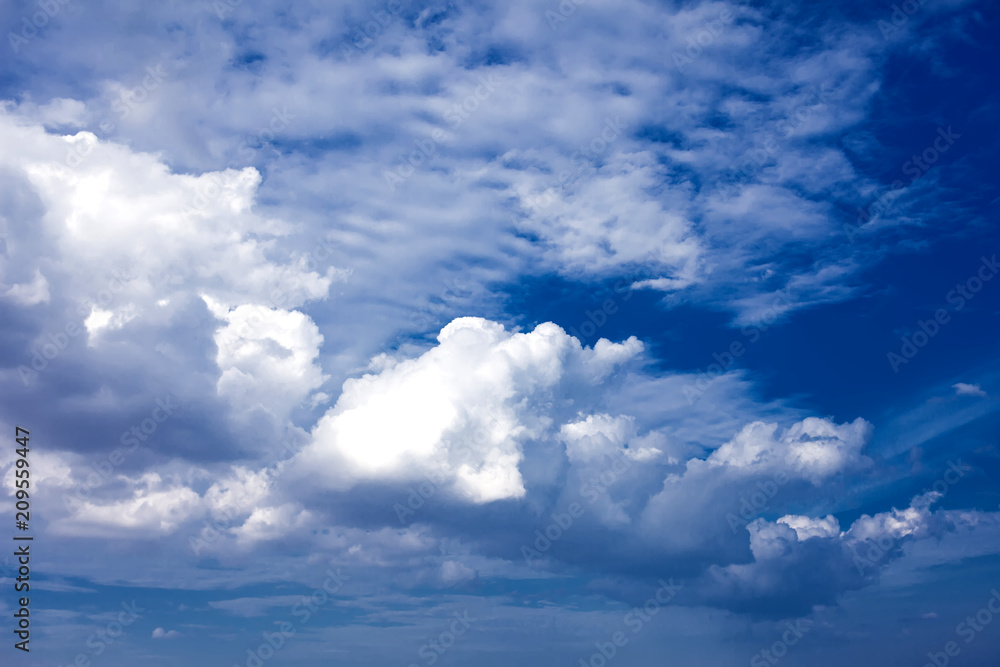 Beautiful clouds with blue sky background. Nature weather, cloud blue sky and sun Beautiful clouds with blue sky background. Nature weather, cloud blue sky and sun