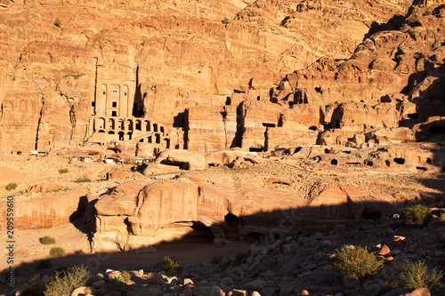 The Urn Tomb at Petra at Sunset, Jordan photo