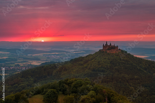 Castle Hohenzollern during sunset