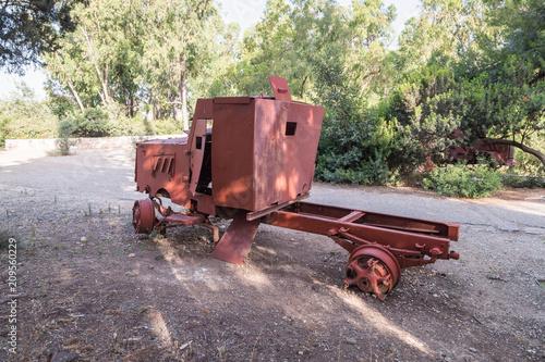 The remains  of the defeated fighting vehicles of the Hagana - the IDF - ambushed during the War of Independence near the village of Netiv HaShayara in Israel photo