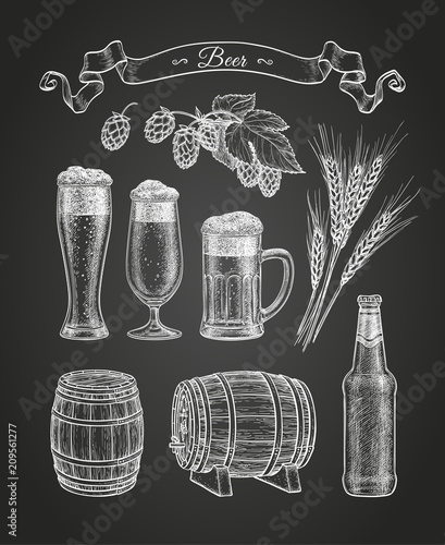 Chalk sketch of beer