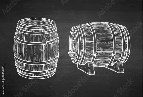 Chalk sketch of barrels.