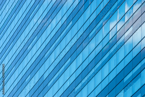 blue background of office building windows