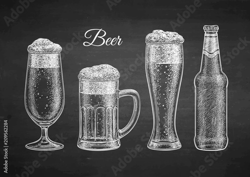 Chalk sketch of beer