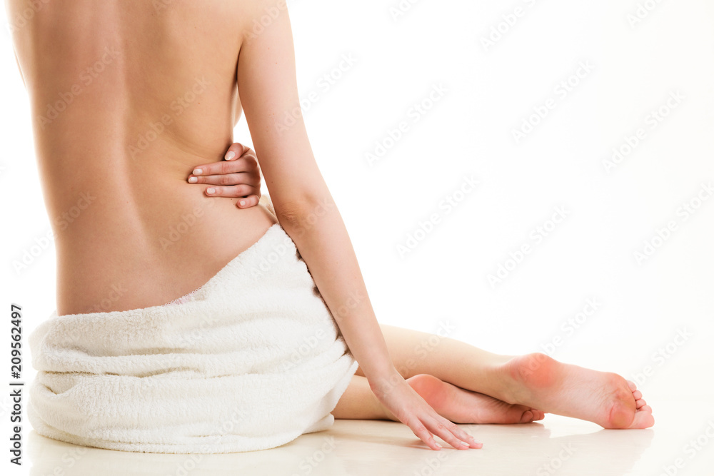 © anetlanda - Sitting naked woman in white towel © anetlanda - Sitting naked woman in white towel