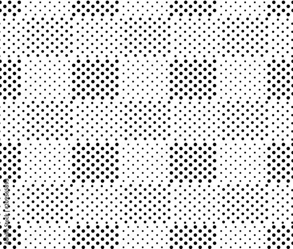 Simple black and white doted squares geo seamless pattern, vector