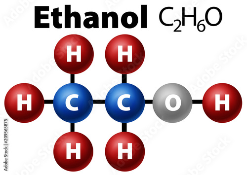 Diagram molecule of ethanol