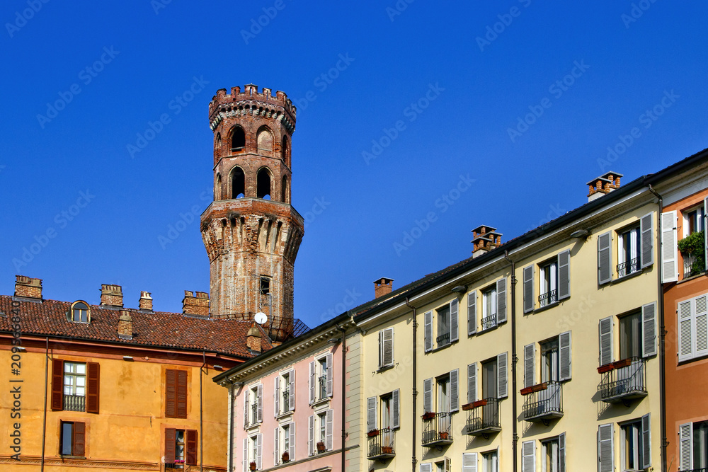 Vercelli, Palazzi, Torre dell'Angelo, Piemonte, Italia, Europaa, Italy