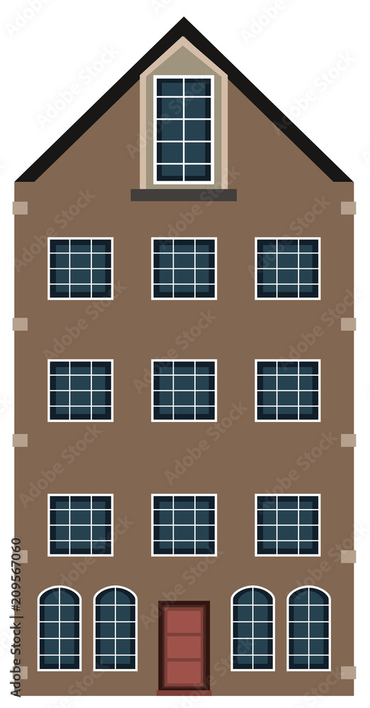 Tall brown building with windows