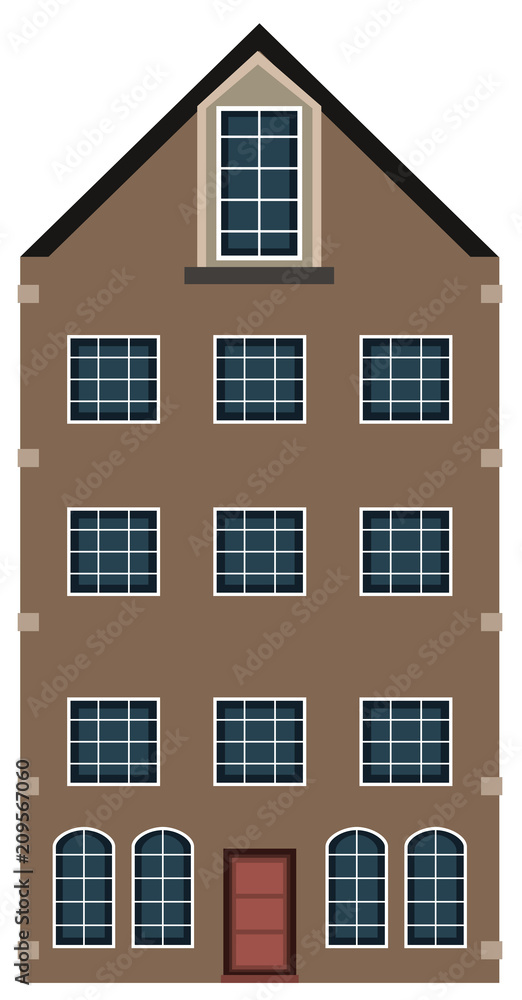 Obraz premium Tall brown building with windows