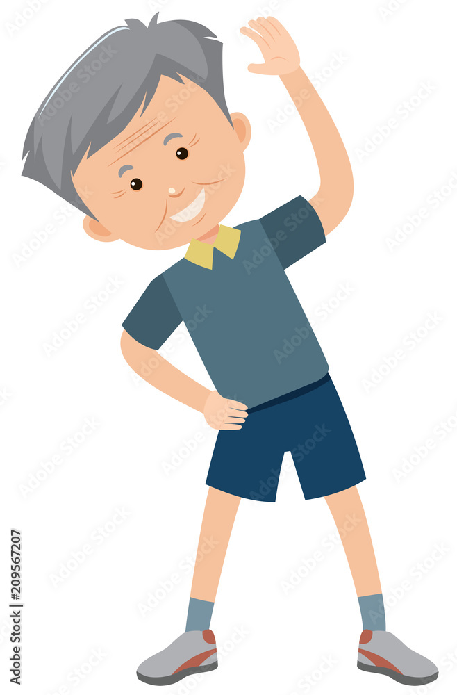 An Healthy Old Man on White Background An Healthy Old Man on White Background