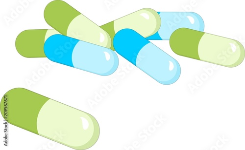 Drugs and Pills on white background, Medical pill, Tablet symbol. Vector Illustration.