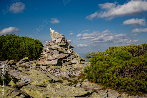 Beautiful mountains and blue sky in the Carpathians. Ukraine. photo