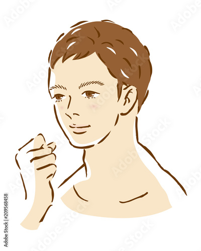 男性　美容　スキンケア　表情
