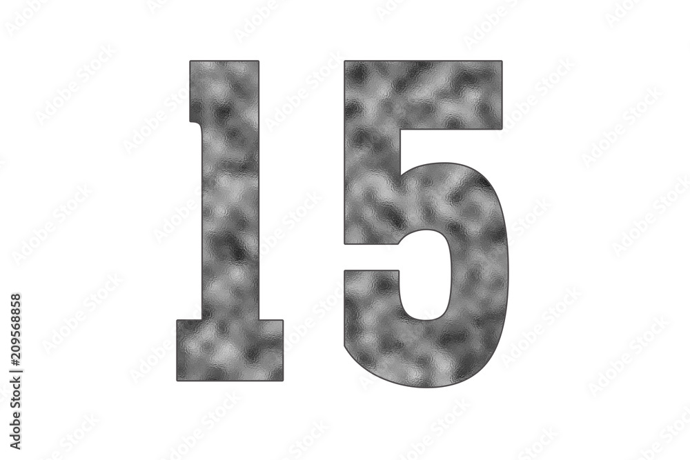 15 Number. Shiny silver textures for designers. White isolated. Percent and Discount Theme 15 Number. Shiny silver textures for designers. White isolated. Percent and Discount Theme