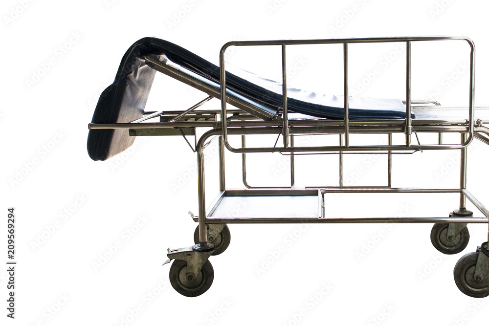 Hospital bed waiting for services. with sunlights copy space on area. Hospital bed waiting for services. with sunlights copy space on area.