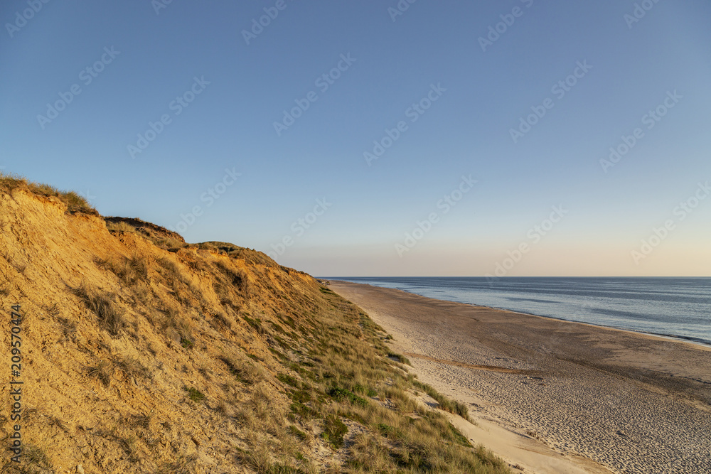 View to Sylt Red Cliff at Kampen at Sunset / Germany