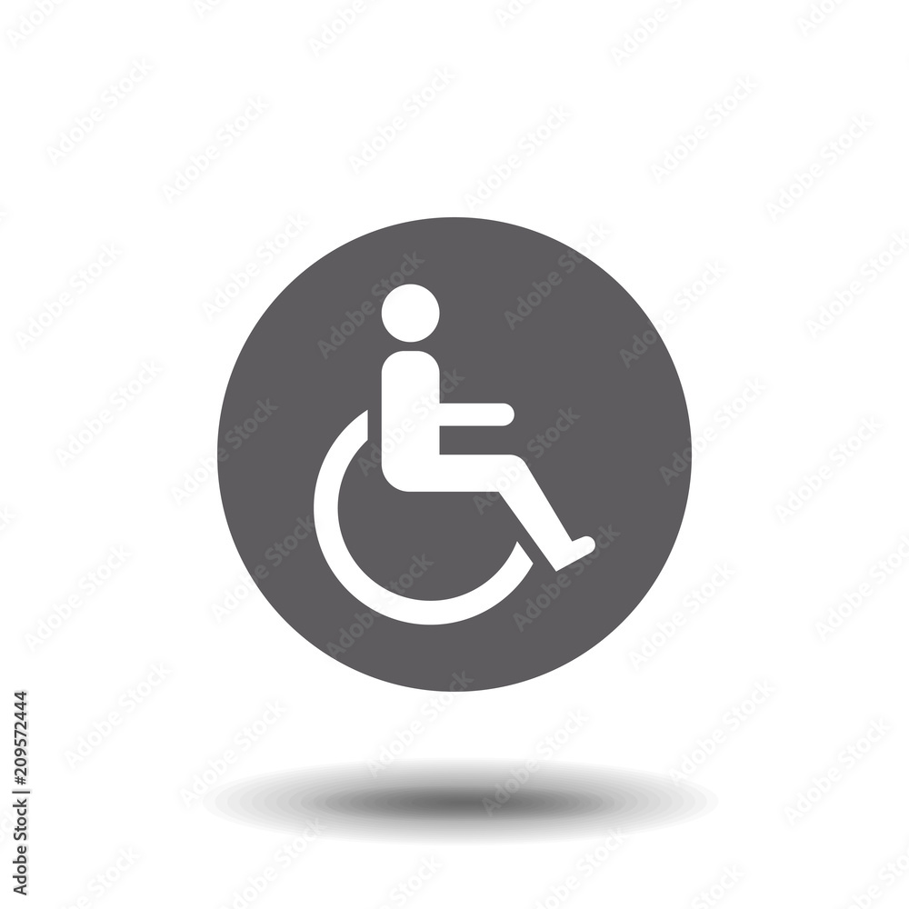 Disabled icon sign, isolated on white background, vector illustration. Disabled icon sign, isolated on white background, vector illustration.