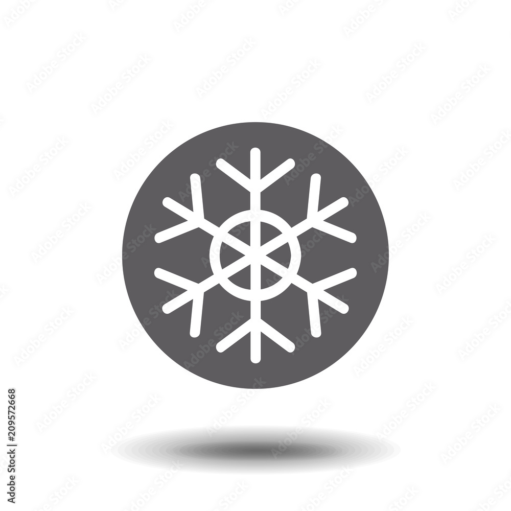 Snowflake icon. Christmas and winter theme. Simple flat black illustration on white background. Snowflake icon. Christmas and winter theme. Simple flat black illustration on white background.