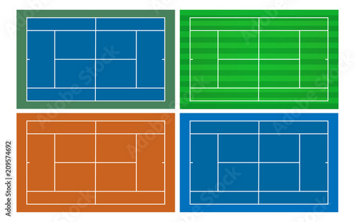 vector 4 style of tennis court template