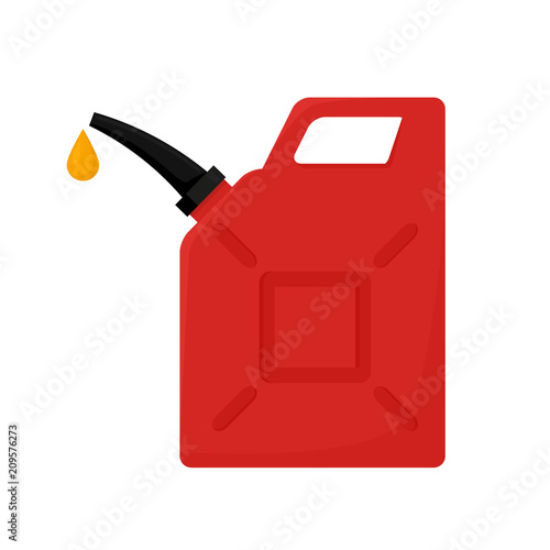 Red canister isolated on white background. Vector illustration in flat style. EPS10.