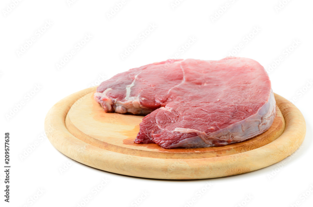 Fresh raw beef steak isolated