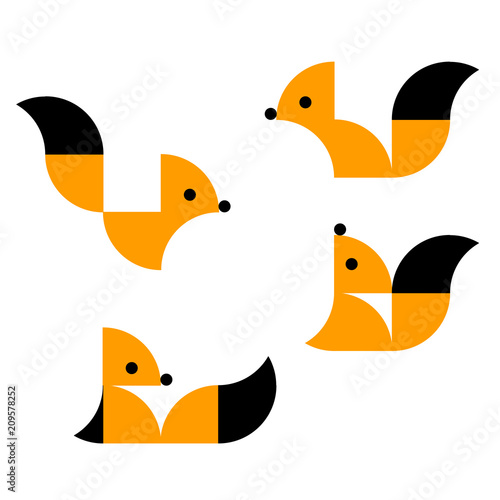 Geometric squirrels.  Vector illustration. 
