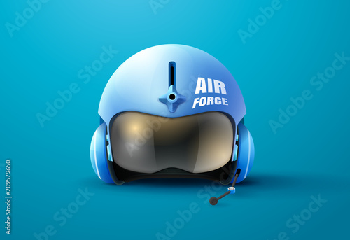pilot jet helmet vector illustration