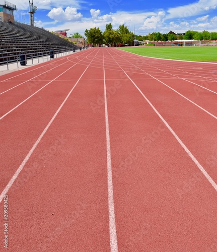 Red track at stadium