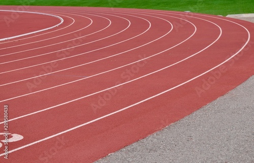Red track at stadium