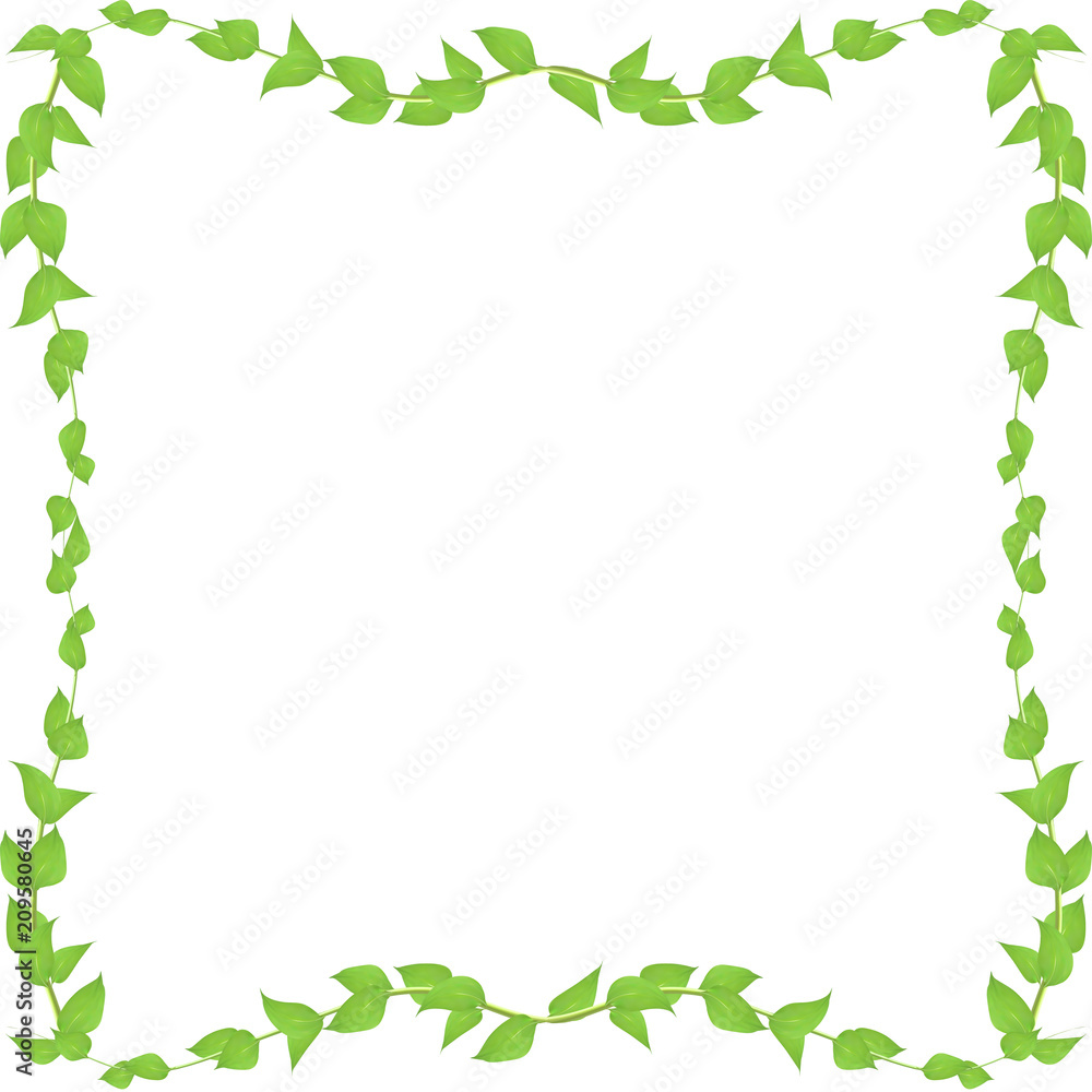 Vector frame of leaves and twigs for decorating events Vector frame of leaves and twigs for decorating events