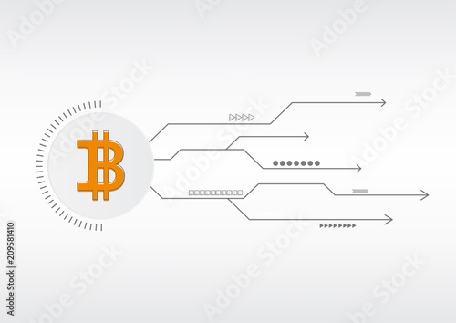 Abstract bitcoin crypto currency blockchain technology Background Illustration