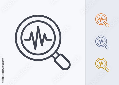 Magnfier & Pulse - Pastel Stroke Icons . A professional, pixel-aligned icon .