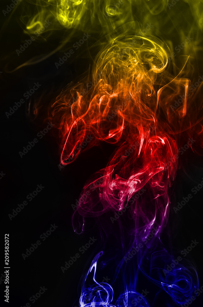 abstract colorful gradient red and blue fragment movement of white smoke on black background. abstract colorful gradient red and blue fragment movement of white smoke on black background.