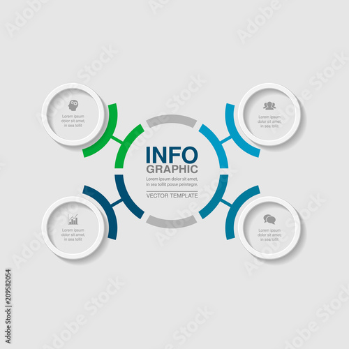 Vector infographic template for diagram, graph, presentation, chart, business concept with 4 options.