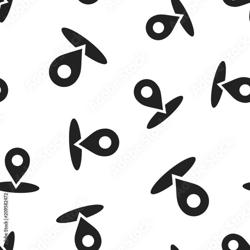 Map pointer icon seamless pattern background. Business concept vector illustration. Gps navigation mark pointer destination symbol pattern.