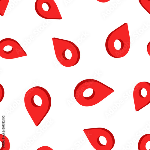 3D map pointer icon seamless pattern background. Business concept vector illustration. Gps navigation mark pointer destination symbol pattern.