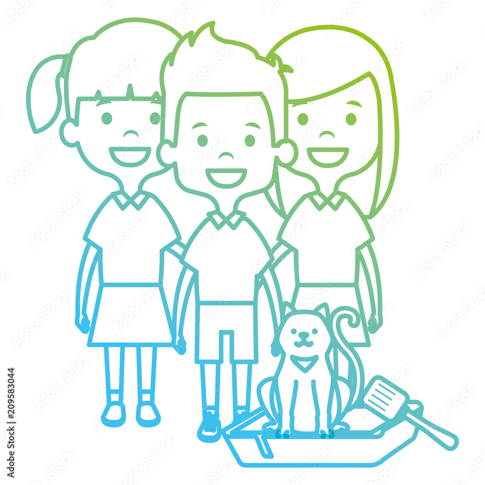 little kids with cute cat vector illustration design little kids with cute cat vector illustration design