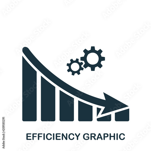Efficiency Decrease Graphic icon. Mobile app, printing, web site icon. Simple element sing. Monochrome Efficiency Decrease Graphic icon illustration.
